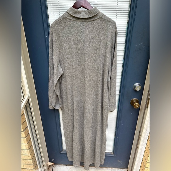 Orvis XL linen cotton wool silk nylon long sleeve maxi dress baggy gray - Picture 5 of 5